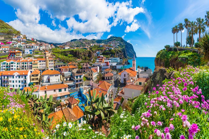 Funchal coastal city and harbor view, Madeira